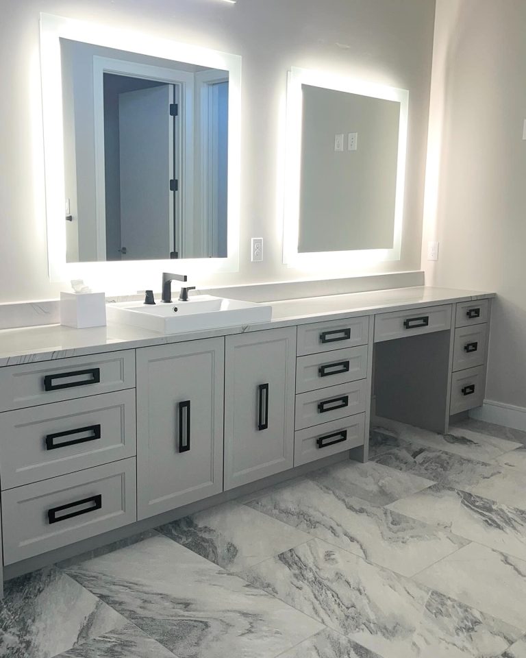 Clear bathroom counters after a professional organizing session